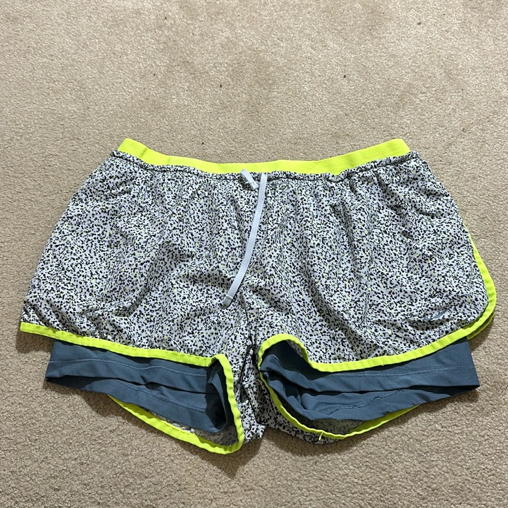 Nike Gray and Yellow Athletic Shorts
